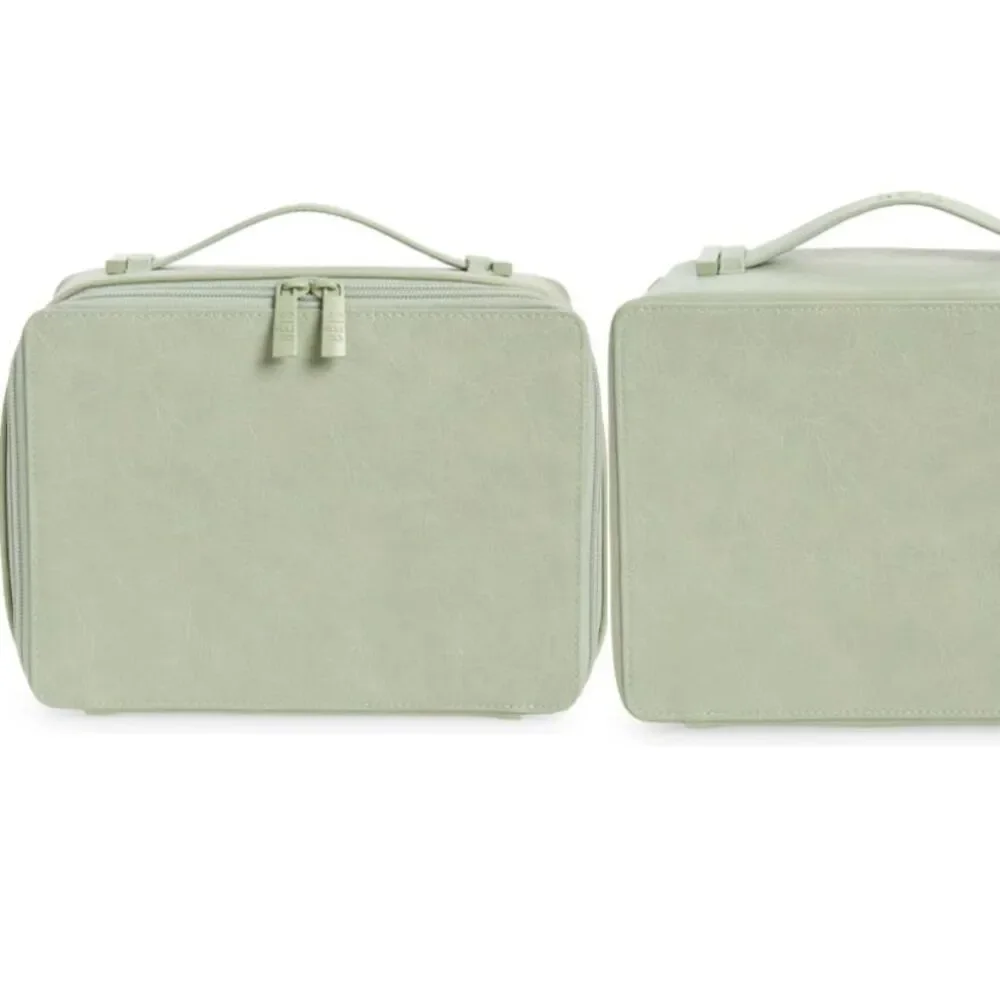NWT Beis Faux leather cosmetics case in Matcha Green